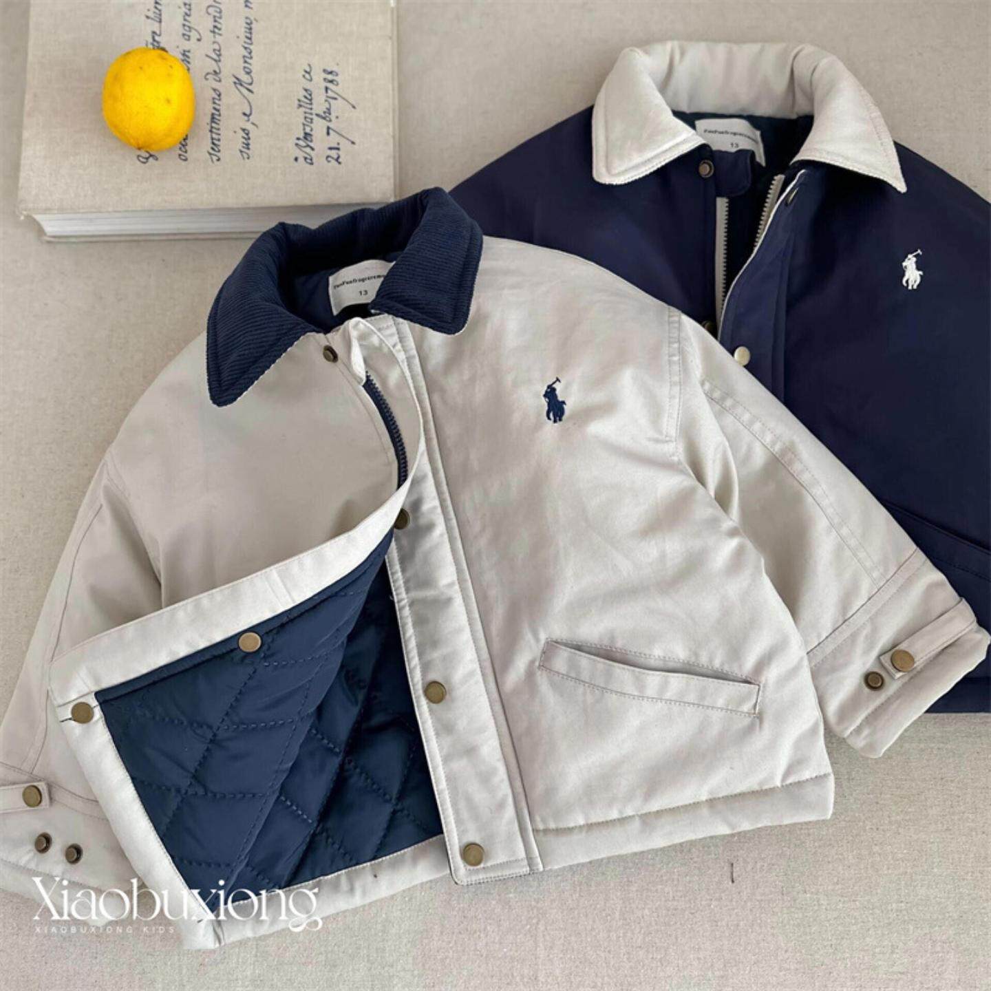 小布熊儿童羽绒棉服25冬款男童潮牌机车服女童撞色洋气夹棉外套厚