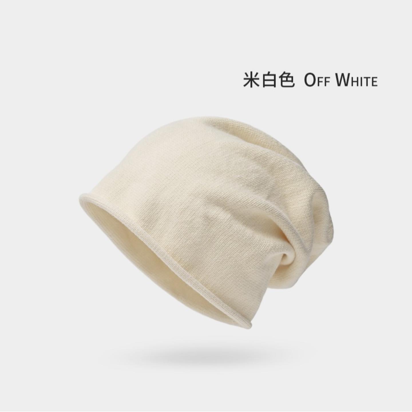 春秋堆堆月子帽女防风包头睡眠帽保暖针织套头线帽显脸小冷帽男