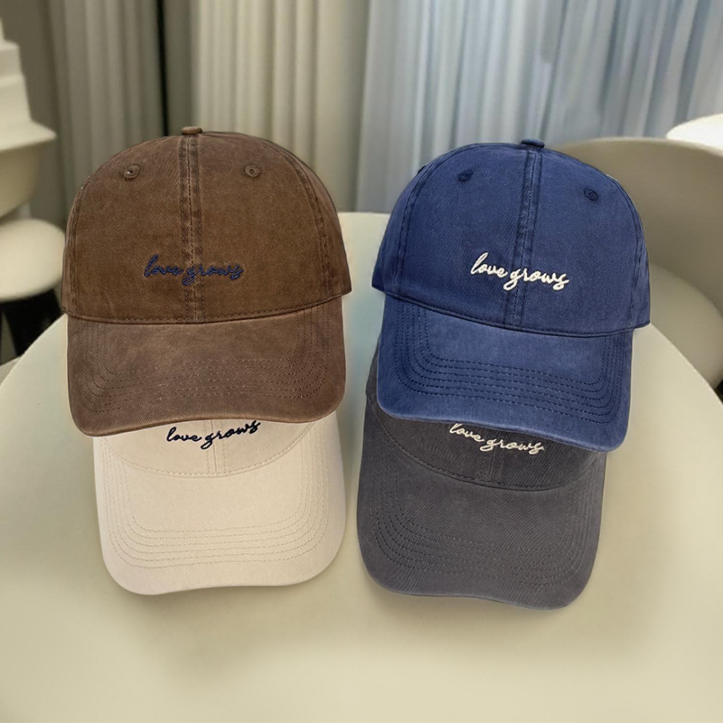 刺绣字母棒球帽女韩版软顶大檐鸭舌帽显脸小遮阳帽简约时尚防晒帽