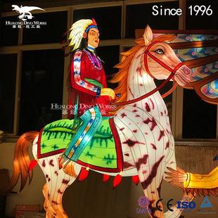 夜游彩灯文化长廊人物动物马儿高度还原大型工厂灯会生产厂家