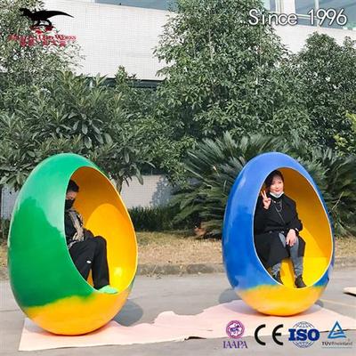 玻璃钢五彩拍照恐龙蛋壳商场景区美陈引流产品自贡源头厂家制作