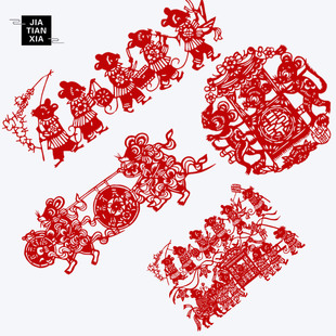 老鼠娶亲老鼠嫁女 鼠年春节剪纸窗花纯手工中国风玻璃贴无背胶