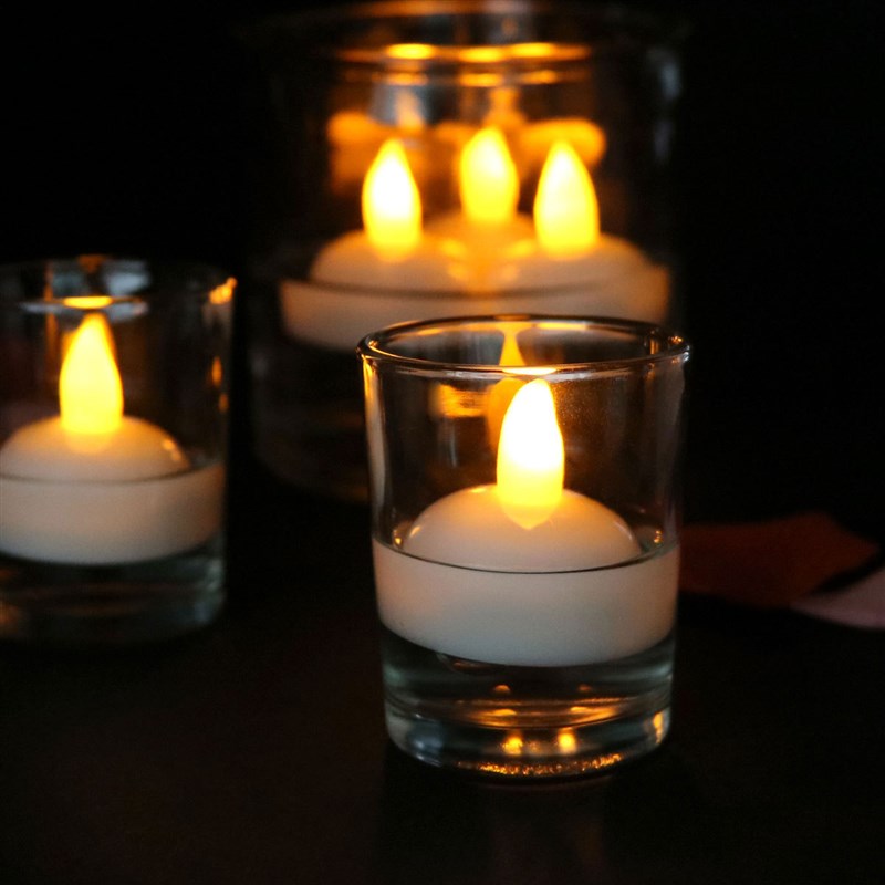 3/6pcs Flickering Flameless Waterproof Candles Lamp Floating
