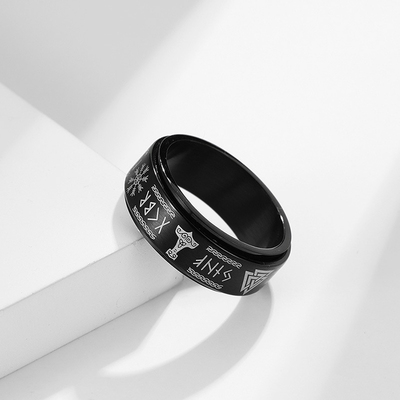 Titanium Steel Ring Homme Anxiety Fidget Spinner Rings For