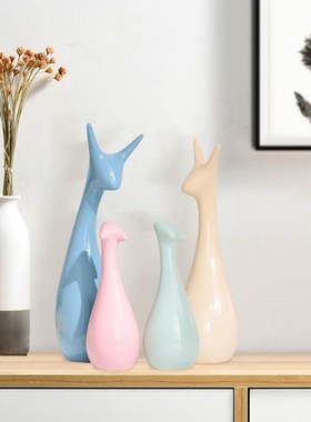 现代简约陶瓷小摆件家居饰品桌面酒柜装饰品创意房间客厅摆件礼物