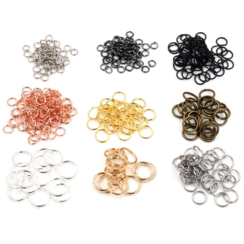 200pcs/Lot 3/4/5/6/7/8/10mm Metal DIY Jewelry Findings Open
