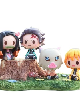 Anime Ghost Slayer Blade Surrounding Q Version Doll Tanjiro