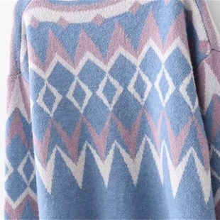Winter Warm Neck Fashion Autumn patterns Women Geometric