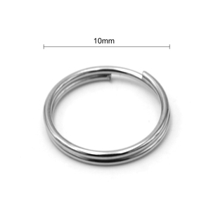 10mm Dog Tag Rings Round Keychain Metal Diy Ring For Pet Id