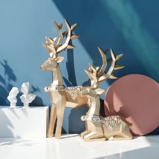 Deer Resin Statue Figurines Sculpture Reindeer Nordic