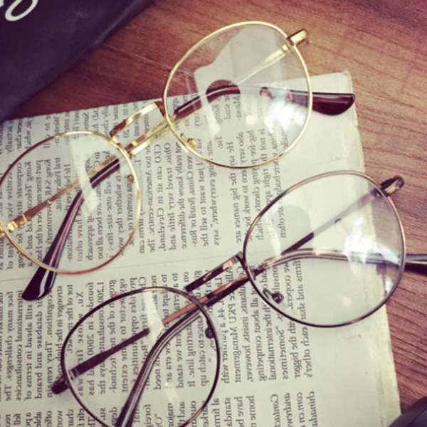 韩版学院复古圆形金属全细框平光镜文艺原宿男女配近视眼镜框架潮