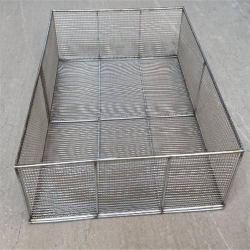 规格定制汽车零部件酸洗清洗周转用外框架圆钢内焊网片不锈钢网筐