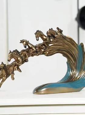 北欧简约办公室摆件创意玄关客厅商务开业酒柜马到成功家居装饰品