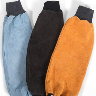 耐磨隔热防火花飞溅劳保防护袖 电焊工套袖 男牛皮防烫耐高温手臂袖