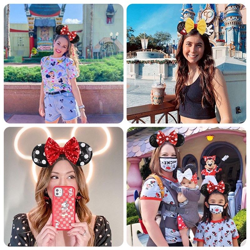 Summer 2022 Women Fashion Mouse Ears Headband New Sequin Bow