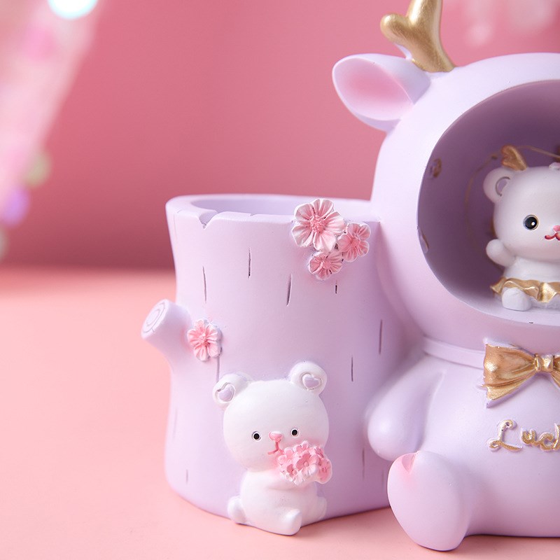 可爱时尚女生笔筒学生书桌收纳摆件笔桶生日礼物送儿童女孩少女心