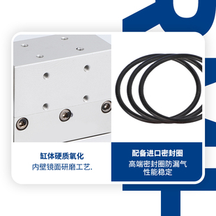 25X200S 100 150 300S亚德客磁偶 无杆气缸带导轨RMH10 400