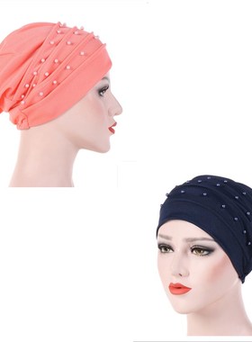 Classic Ethnic Style Ladies Hat Hoods Keep Warm Beads Head C