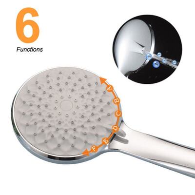 极速High Pressure Handheld Shower Head With Long Hose 6 Spra