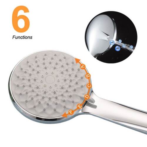 极速High Pressure Handheld Shower Head With Long Hose 6 Spra