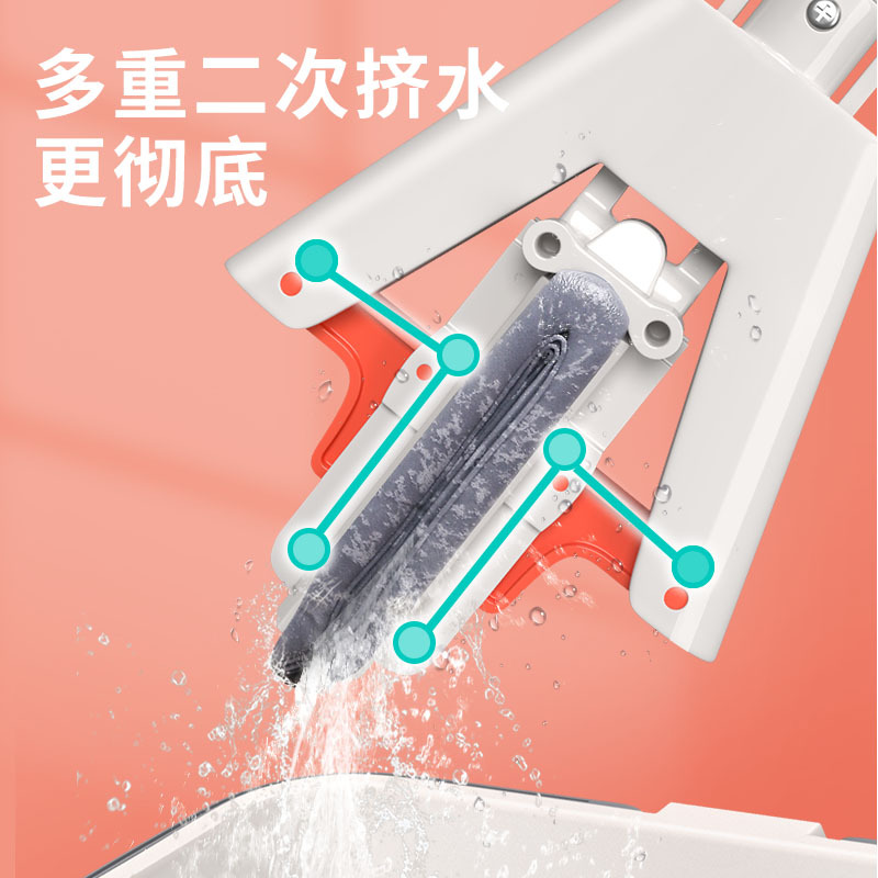 海绵拖把家用一拖净免手洗吸水地拖神器大号胶棉拖布懒人对折挤水