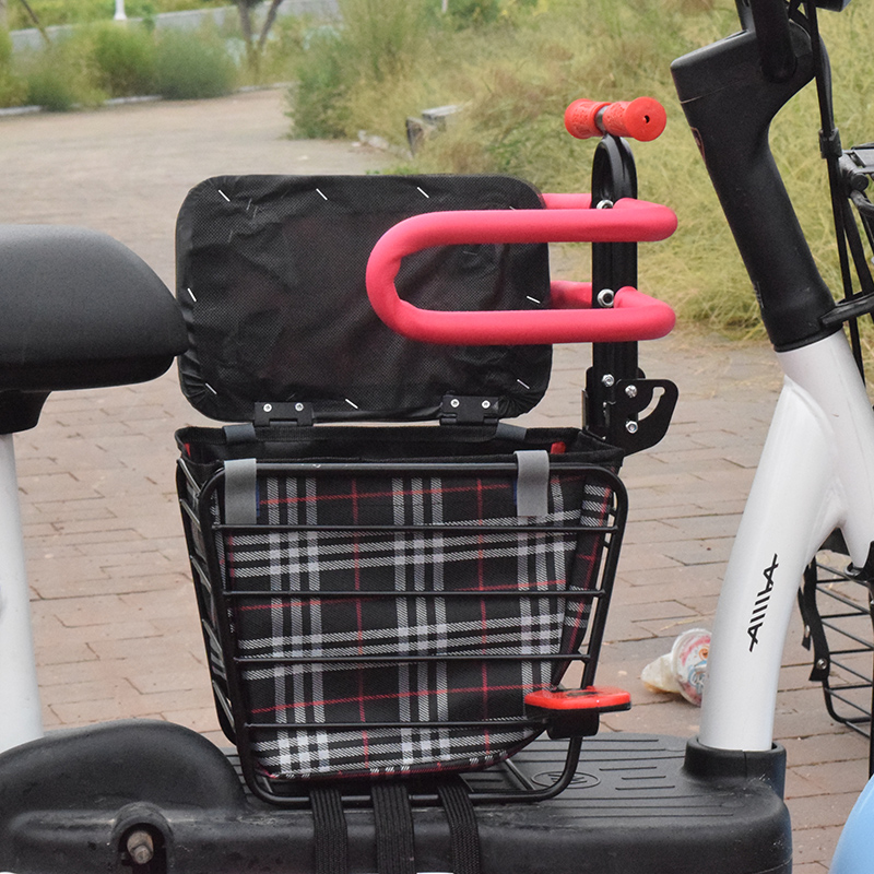 新款电动车儿童座椅前置储物筐通用电单车小孩电瓶车宝宝安全坐椅