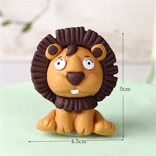 Woodland Animals Cake Decor Soft Clay Lion Elephant Tiger On
