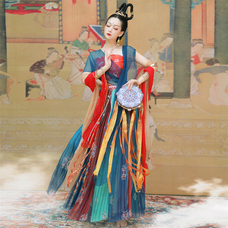 异域风情服装西域舞蹈表演服古风汉服摄影超仙飘逸敦煌飞天舞蹈服