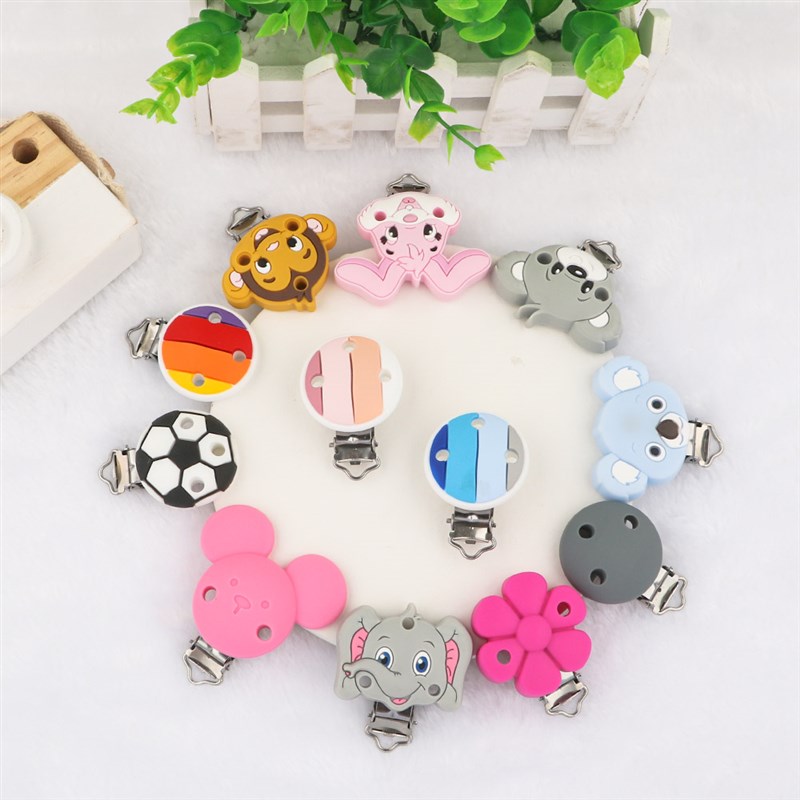 Kovict 1pcs Silicone Pacifier Clips Flowers Animals Shape Ba