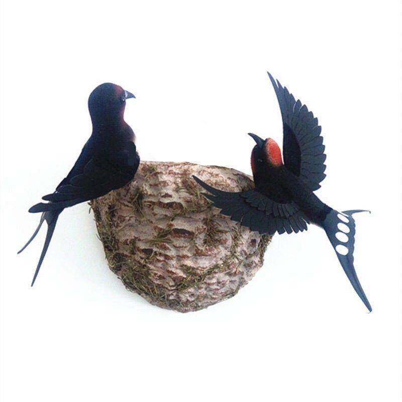 仿真燕子 春季美陈装饰品 家居装饰 小鸟燕窝燕巢鸟窝 摄影道具