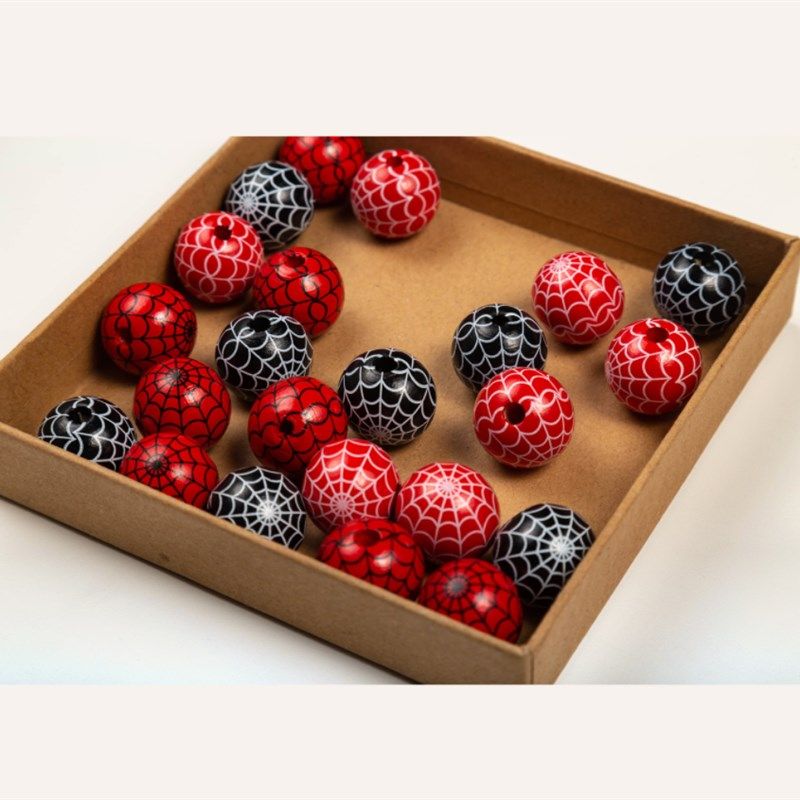 Halloween New Skull Grimace Colorful Wood Beads Wooden Decor