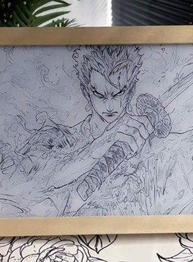 索隆灯光画海贼王小夜灯卧室牀头摆件电竞房装饰发光摆台生日礼物