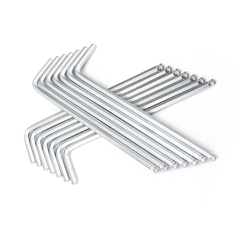 加长球头内六角扳手 L型六角棱6方镀镍2 2.5 3 4 5 6 7 8 10 12mm