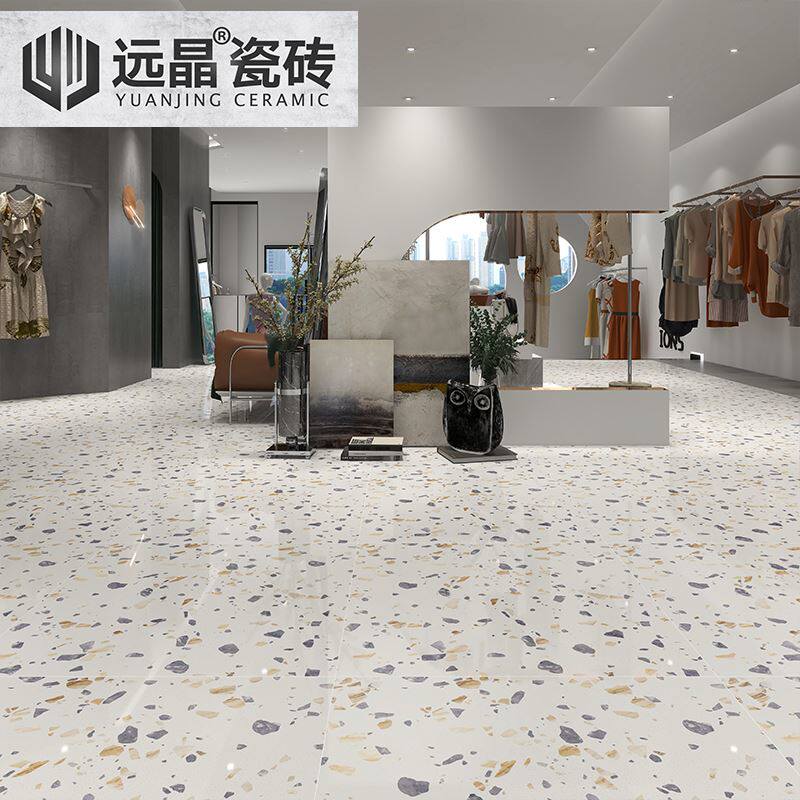 远晶 800x800通体亮光法式彩色水磨石地板砖防滑耐磨客厅瓷砖网红