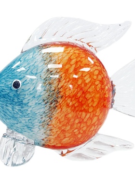 琉璃玻璃亲嘴鱼客厅摆件家居饰品餐桌现代软装玄关酒柜电视柜摆设