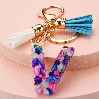 ZOSHI Fashion Tassel Keychains for Keys Women Jewelry A-Z