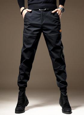 Dukton美国工装裤男士秋季新潮TNI休流品牌松绑腿大尺寸黑色闲长