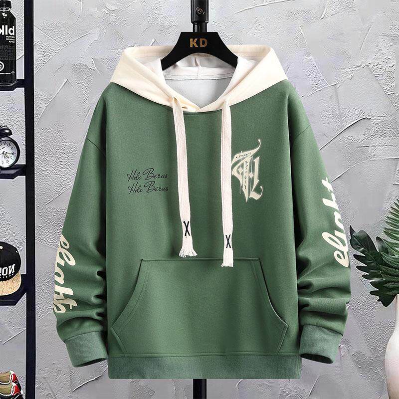 青少年春秋款长袖卫衣男孩初中生学生潮流帅气连帽上衣服大童男装