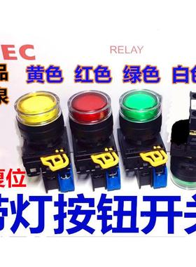 IDEC和泉YW1L-MF2E10QM3G 20QM3R带灯220V按钮11 QM3Y 12S YW-DE