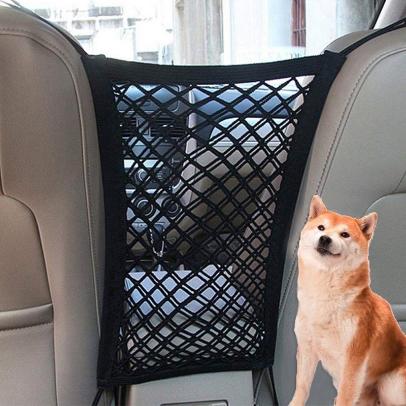 Pet Car Back Seat Barrier Mesh Dog Car Safety Travel Isolat