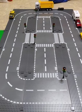 Stadt Stra?e Grundplatte Gerade Kreuzung Kurve T-Junction-B
