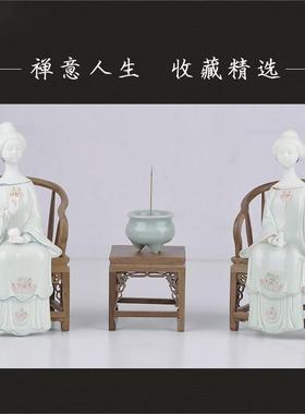 迷你家俱多模型小博摆件中式实木架微缩桌椅古微型装饰格宝