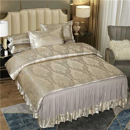 欧式提花四件套1.5m1.8米2.0床上用品婚庆被套床单双人床裙4件套