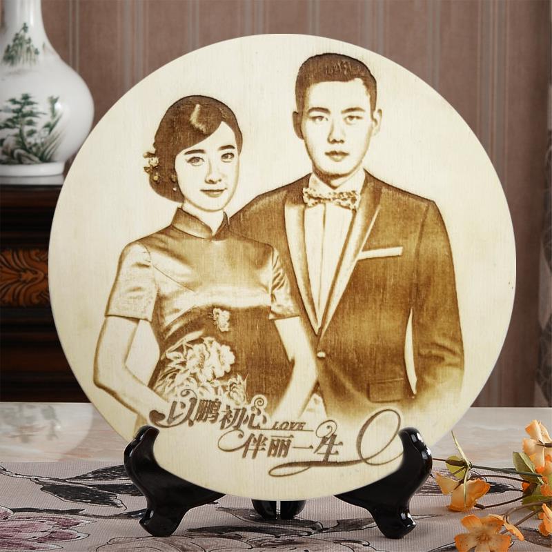 照片定制木雕刻画送闺蜜朋友结婚周年纪念教师节礼品特别生日礼物