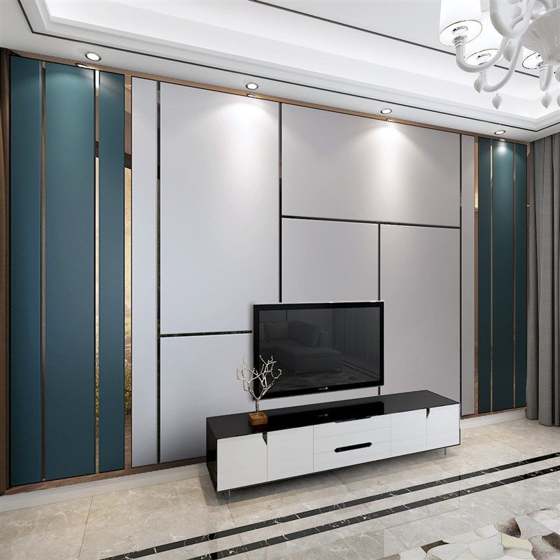 硬包电视背景墙装饰轻奢简约现代沙发客厅床头卧室软包背景墙定制