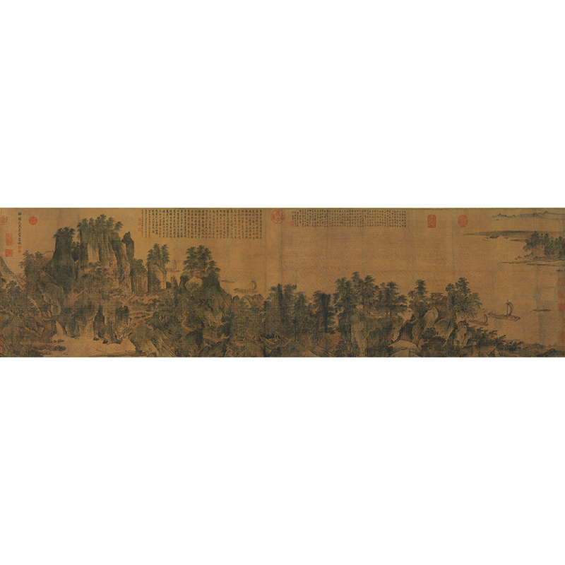 名画高清复制宋代李唐江山小景图国画山水画艺术微喷字画装饰画