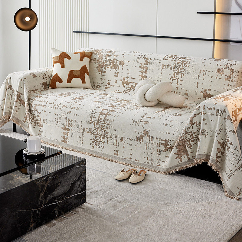 轻奢沙发巾防滑耐脏沙发盖布高级感雪尼尔四季通用沙发毯子沙发垫