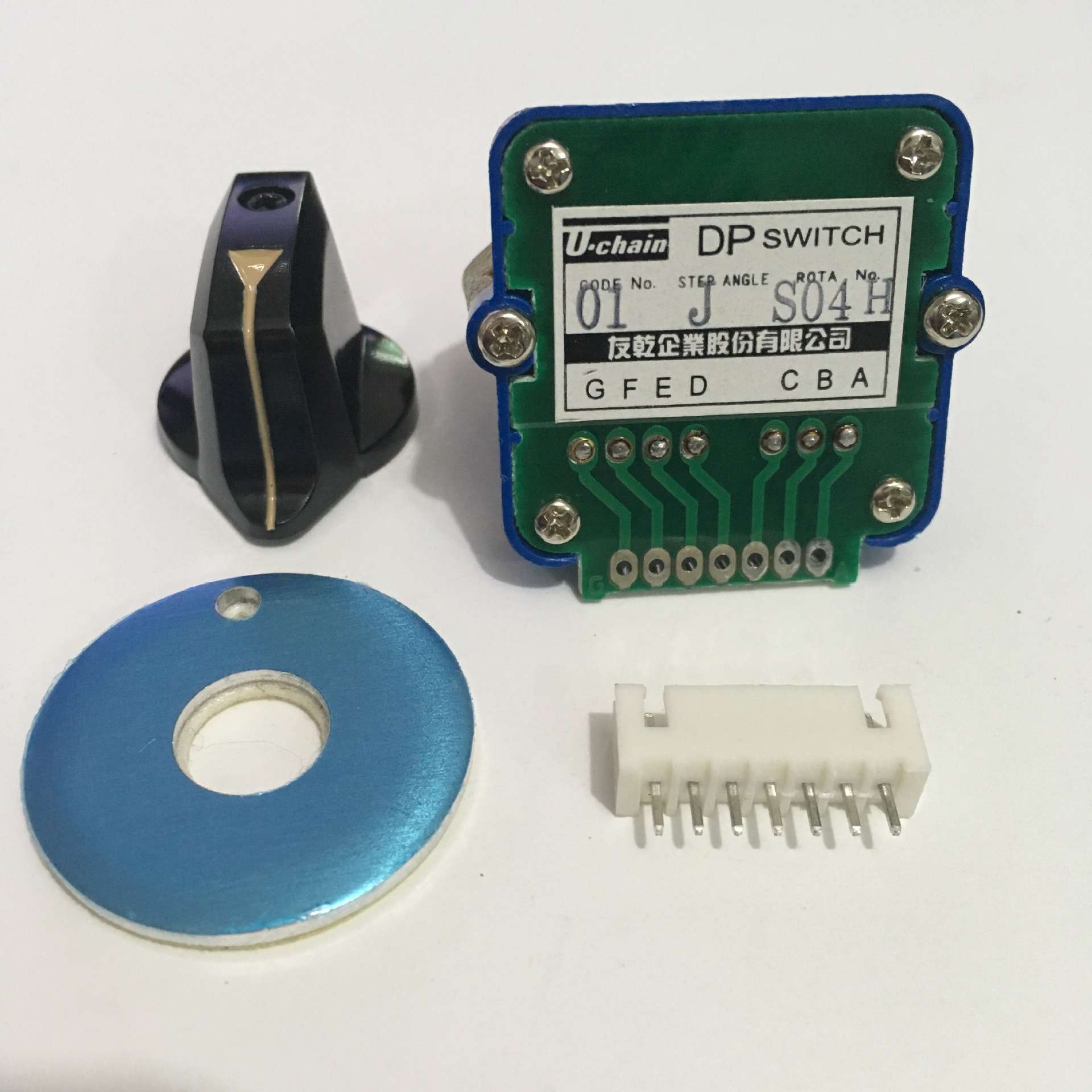 台湾Uchain友乾波段开关DP-01N 02N 01J 02J数字编码轴选倍率开关