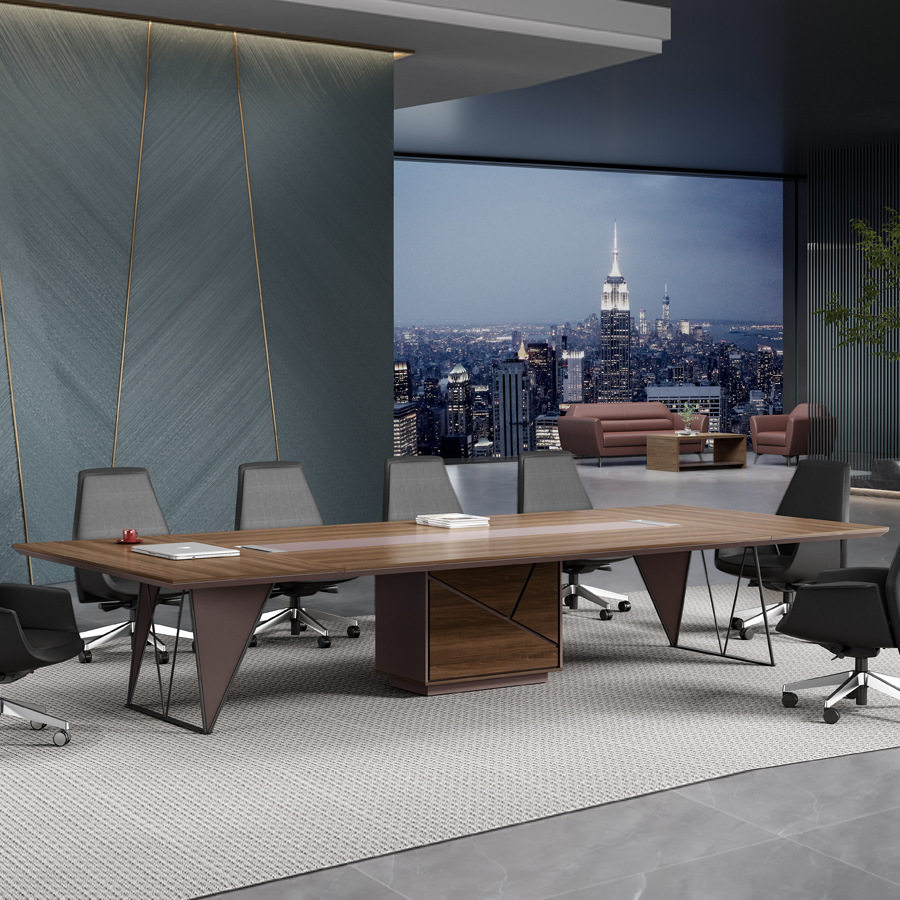 办公家具大型会议桌长条桌简约现代会议桌长方形培训桌3.2米4米桌