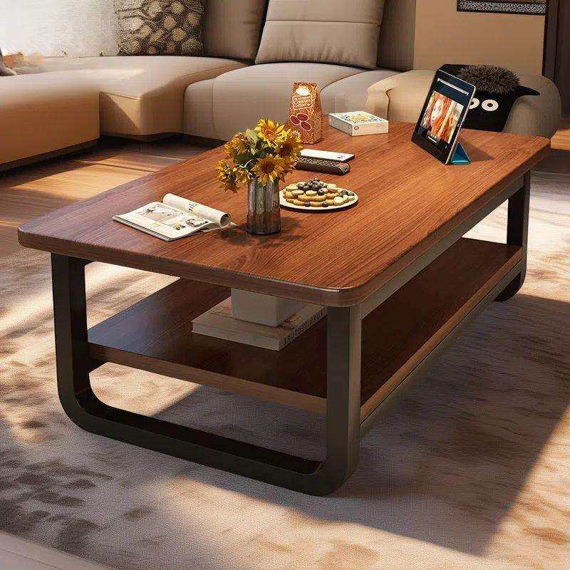 中古风实木芯茶几小户型客厅家用桌子极简约现代办公室简易泡茶桌